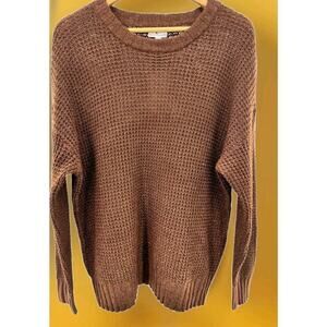 NWT True Craft Spring Sweater Brown Tunic Open Knit Lightweight Comfy Small A119